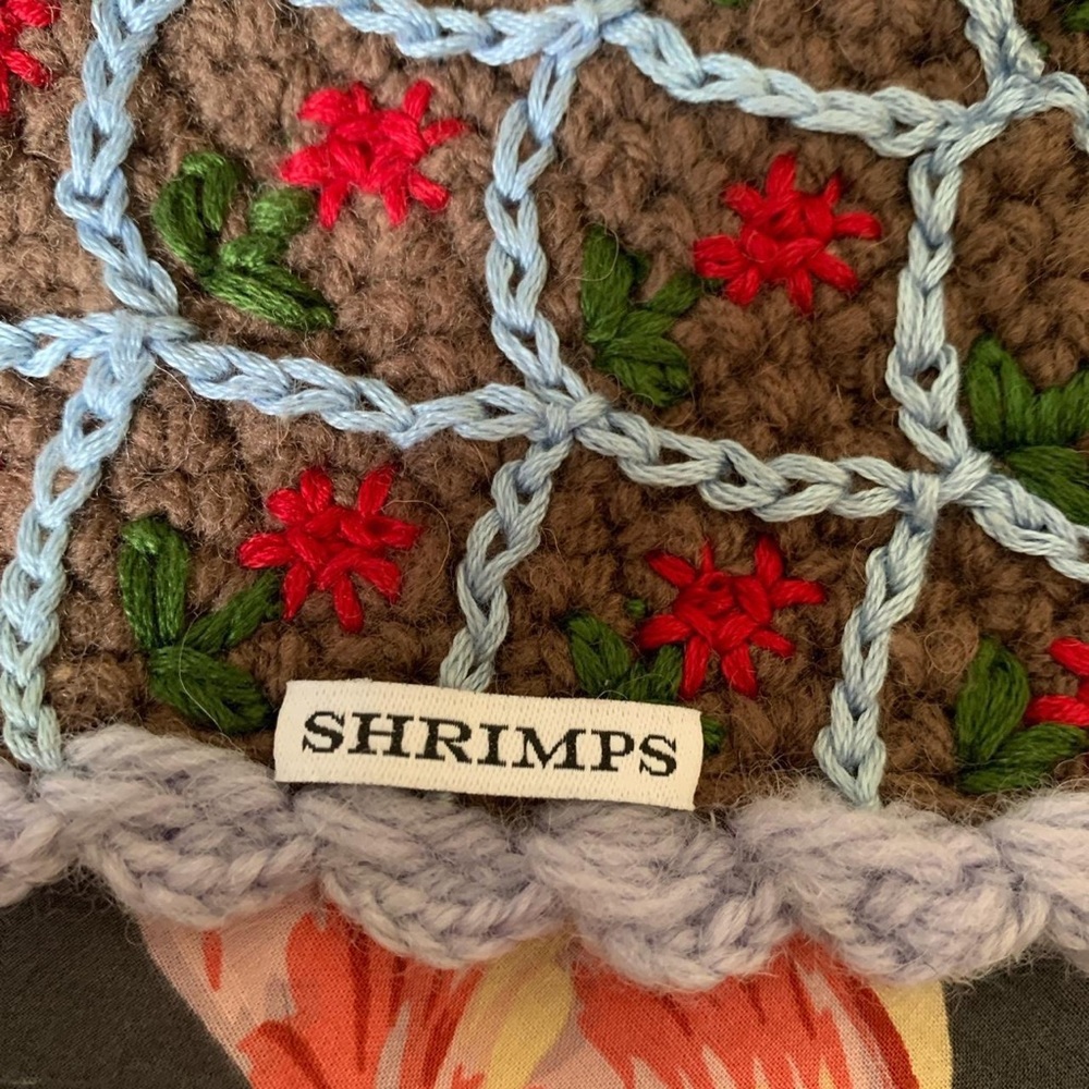 Shrimps Janis head scarf brown purple floral crochet